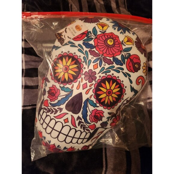 Sugar Skull Colorful LED Pillow NWT - Picture 1 of 3